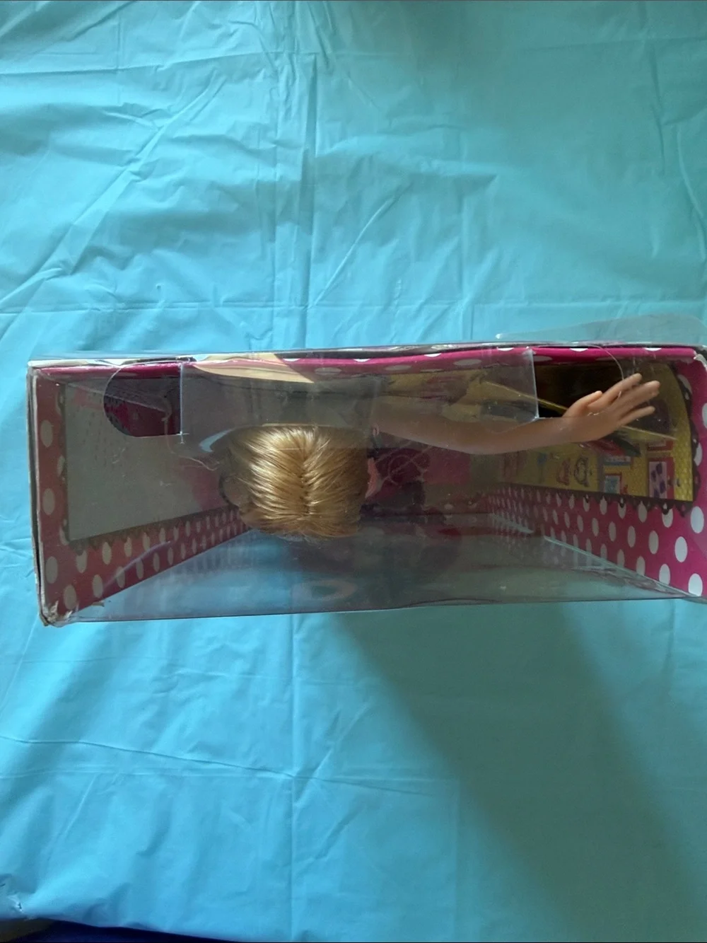 Barbie Doll in Pink Minnie Mouse Top with Blue Denim Skirt